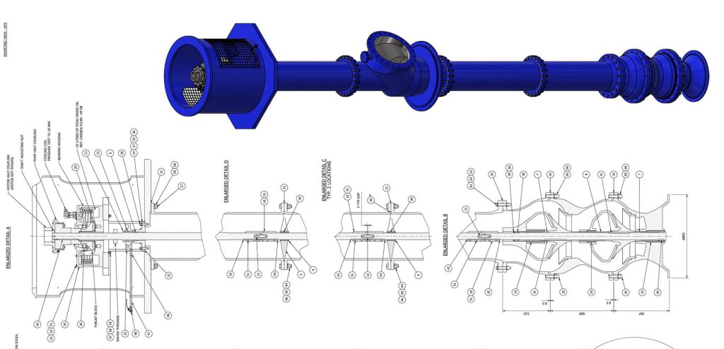 CAD drawing of pump