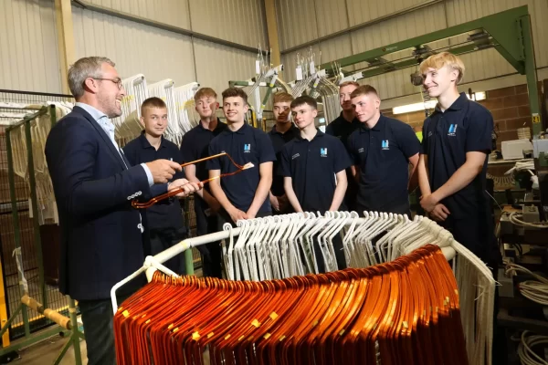 Houghton International's new apprentices gather with CEO Michael Mitten